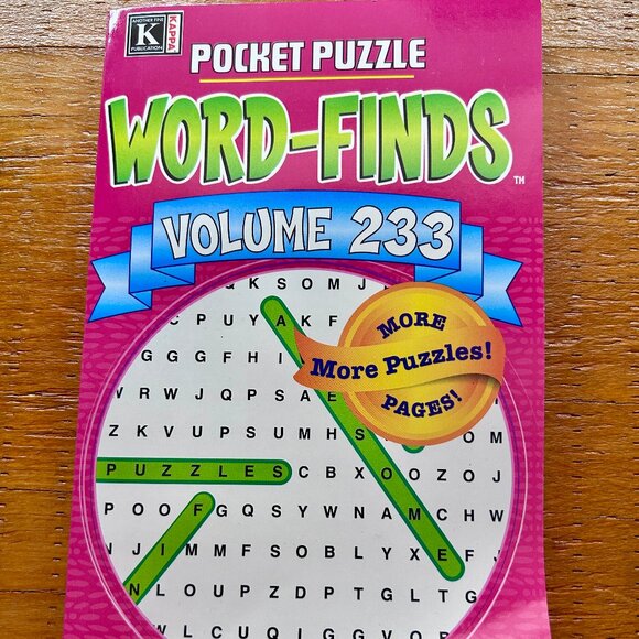 KAPPA 088908615038 Puzzle Pocket (58 Different Puzzles) Word-Find Volume 233 NEW - Picture 1 of 2